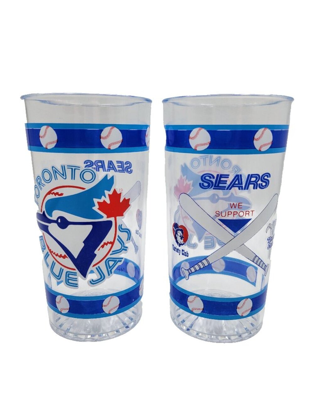 Vintage Toronto Blue Jays Plastic Cup Cups Sears Variety Club Easter Seals MLB